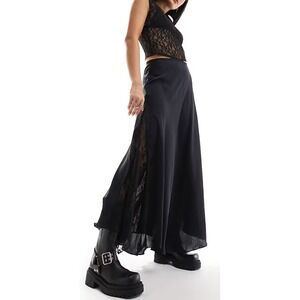 Intimately Free People Skirt Lace Insert Slip Maxi Women's Size Large Black
